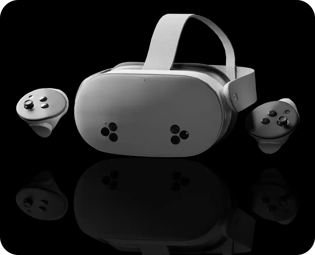 7D VR headset and controllers